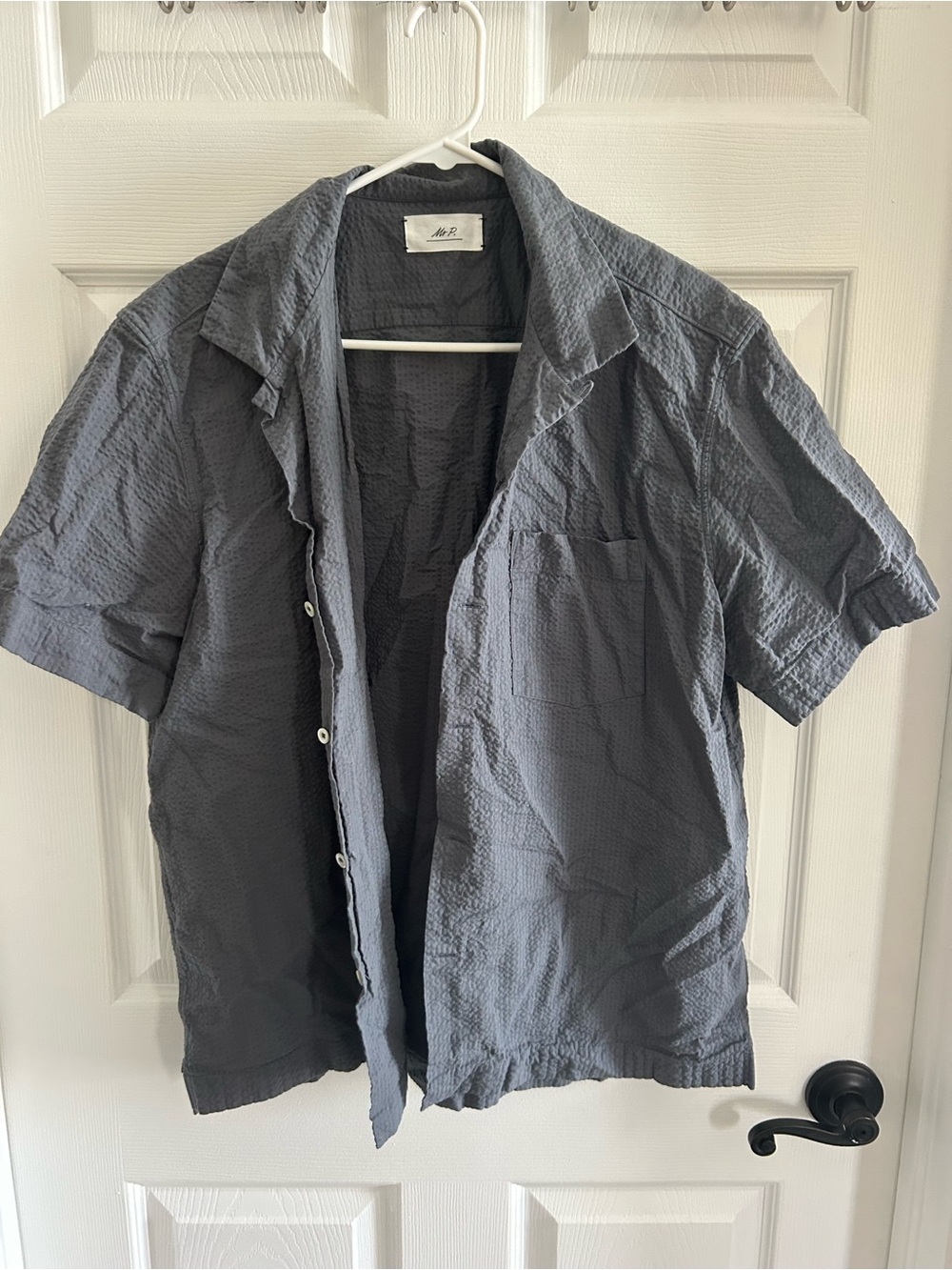 Men's Casual Short-Sleeve Button-Down in Shirt - Slate Gray